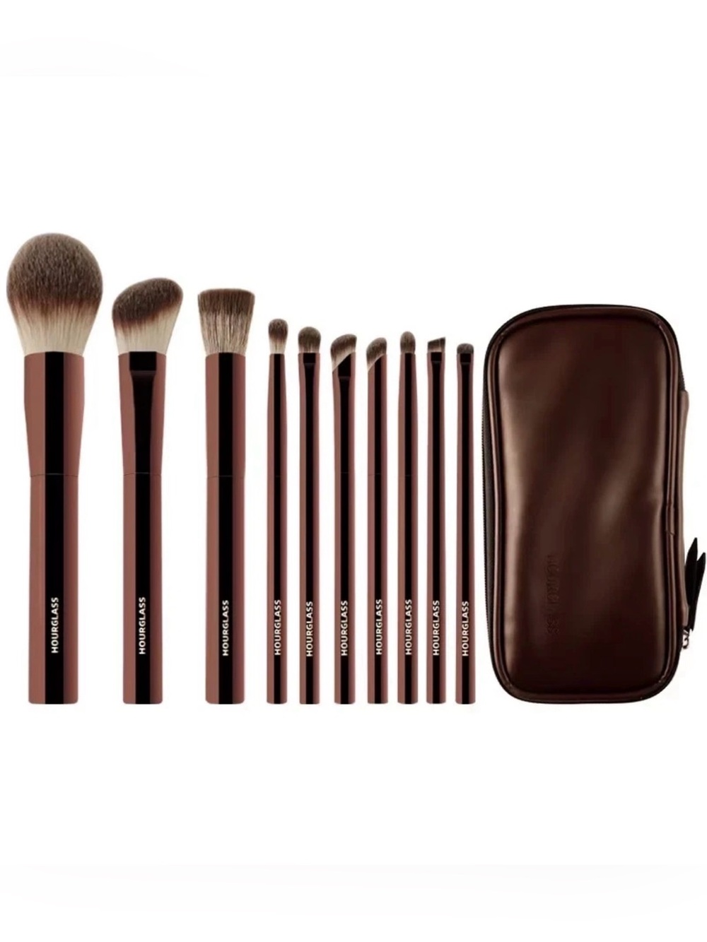 Hourglass 10 piece brush set with pouch NIB